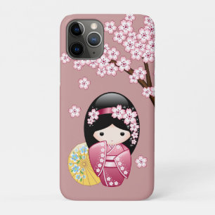 Funda Para iPhone 11 Pro Muñeca Kokeshi de Primavera - Geisha Japonesa Ador