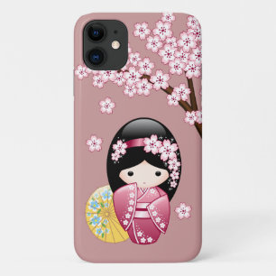 Funda Para iPhone 11 Muñeca Kokeshi de Primavera - Geisha Japonesa Ador