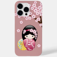 Muñeca Kokeshi primavera - Geisha japonesa suave e