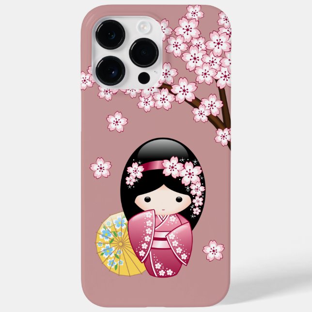 Funda De Case-Mate Para iPhone Muñeca Kokeshi primavera - Geisha japonesa suave e (Reverso)