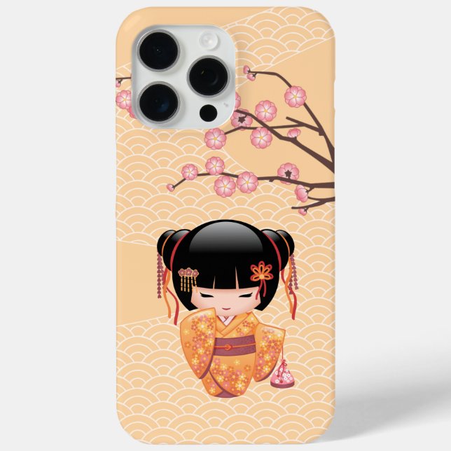 Funda De Case-Mate Para iPhone Muñeca Kokeshi Ume - Muchacha Geisha Japonesa del  (Reverso )