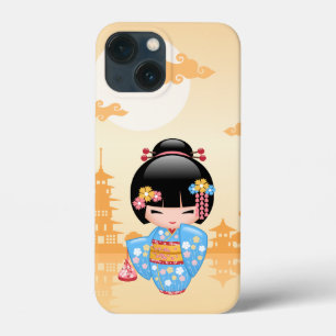 Funda Para iPhone 13 Mini Muñeca Maiko Kokeshi - Chica Geisha japonés
