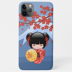Funda Para iPhone 11 Pro Max Muñeca roja Sakura Kokeshi - Chica cute Geisha
