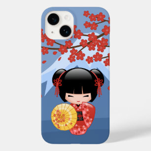 Funda Para iPhone 14 De Case-Mate Muñeca roja Sakura Kokeshi - Chica cute Geisha