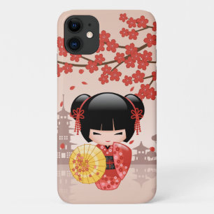 Funda Para iPhone 11 Muñeca roja Sakura Kokeshi - Geisha japonesa