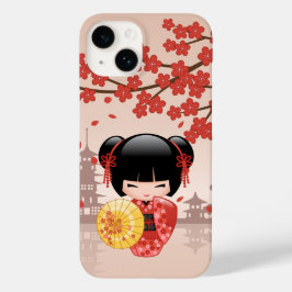 Funda Para iPhone 14 De Case-Mate Muñeca roja Sakura Kokeshi - Geisha japonesa