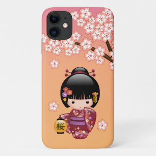 Funda Para iPhone 11 Muñeca Sakura Kokeshi - Chica de Geisha en la Enví