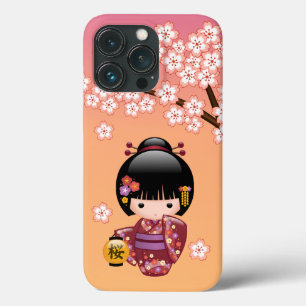 Funda Para iPhone 13 Pro Muñeca Sakura Kokeshi - Chica de Geisha en la Enví