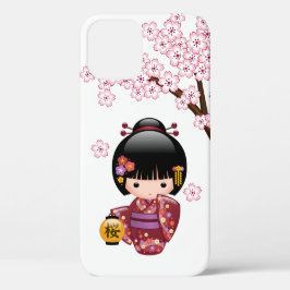 Funda Para iPhone 12 Muñeca Sakura Kokeshi - Chica Geisha japonés