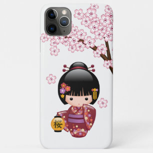 Funda Para iPhone 11 Pro Max Muñeca Sakura Kokeshi - Chica Geisha japonés