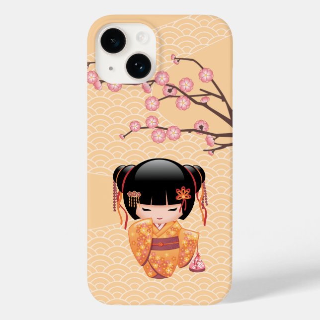 Funda De Case-Mate Para iPhone Muñeca Ume Kokeshi - Chica Geisha de la enseñanza  (Reverso )