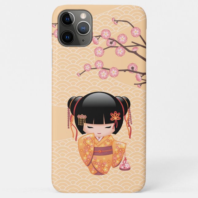 Funda De Case-Mate Para iPhone Muñeca Ume Kokeshi - Chica Geisha de la enseñanza  (Reverso)