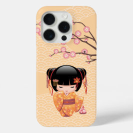 Funda Para iPhone 15 Pro Muñeca Ume Kokeshi - Chica Geisha de la enseñanza 