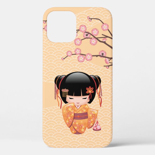 Funda De Case-Mate Para iPhone Muñeca Ume Kokeshi - Chica Geisha de la enseñanza  (Reverso )