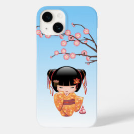 Funda Para iPhone 14 De Case-Mate Muñeca Ume Kokeshi - Chica Geisha Japonesa Azul