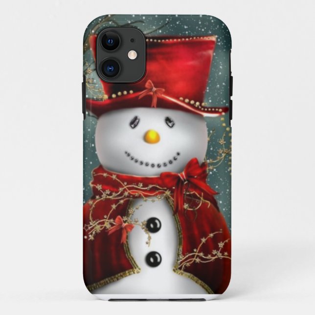 Funda De Case-Mate Para iPhone Muñeco de nieve (Reverso)