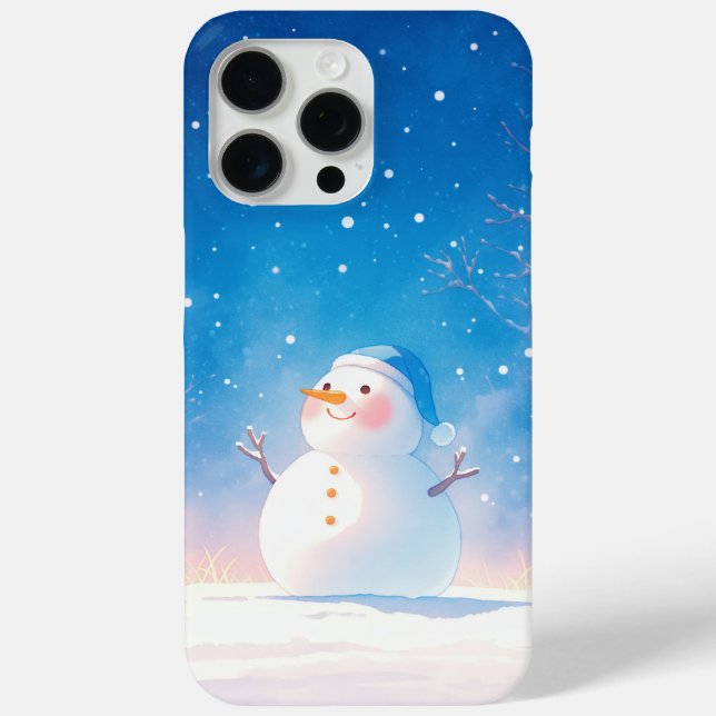 Funda De Case-Mate Para iPhone Muñeco de Nieve Alegre (Reverso )