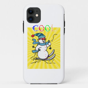 Funda Para iPhone 11 Muñeco de nieve colorido patinando muñeco de nie