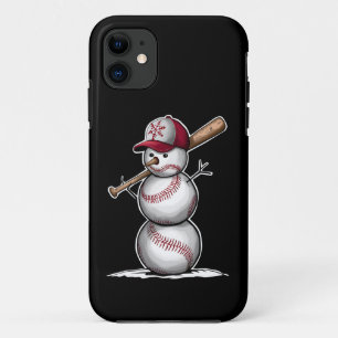 Funda Para iPhone 11 Muñeco de nieve de béisbol Bolas Nieve Navidad Reg