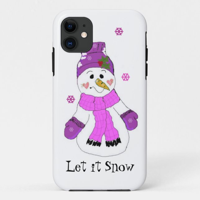 Funda De Case-Mate Para iPhone Muñeco de nieve Deja que nieve (Reverso)