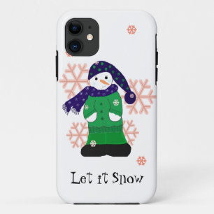 Funda Para iPhone 11 Muñeco de nieve Deja que nieve