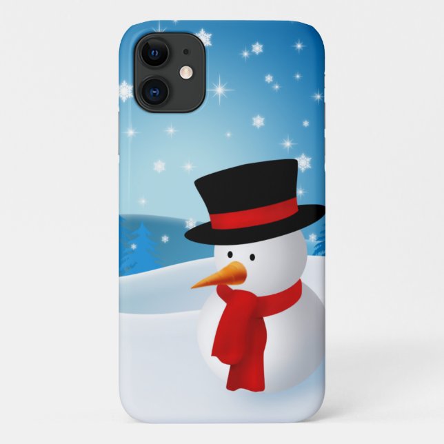 Funda De Case-Mate Para iPhone Muñeco de nieve lindo (Reverso)
