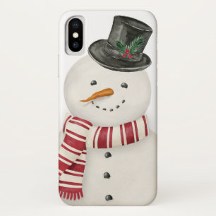 Funda Para iPhone X Muñeco de nieve moderno del día de fiesta del