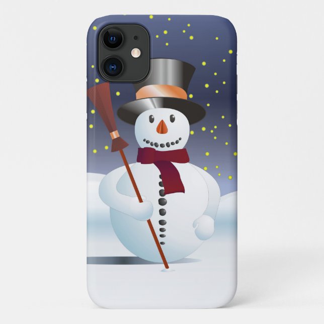 Funda De Case-Mate Para iPhone Muñeco de nieve para Navidad (Reverso)