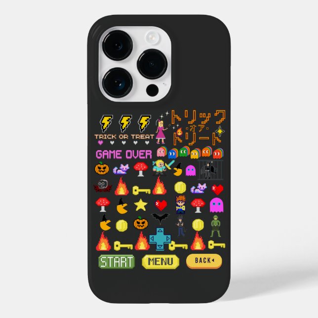 Funda De Case-Mate Para iPhone Murciélago mikitiez videogame pixel halloween espe (Reverso )