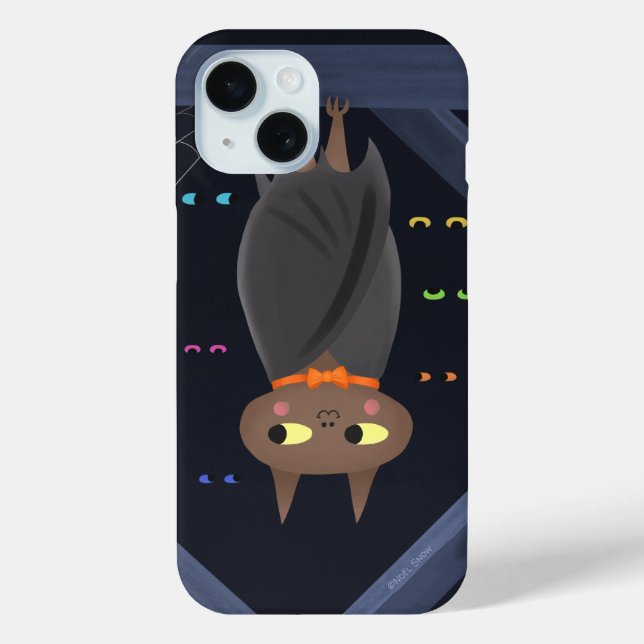 Funda De Case-Mate Para iPhone Murciélago vampiro lindo de Halloween (Reverso )