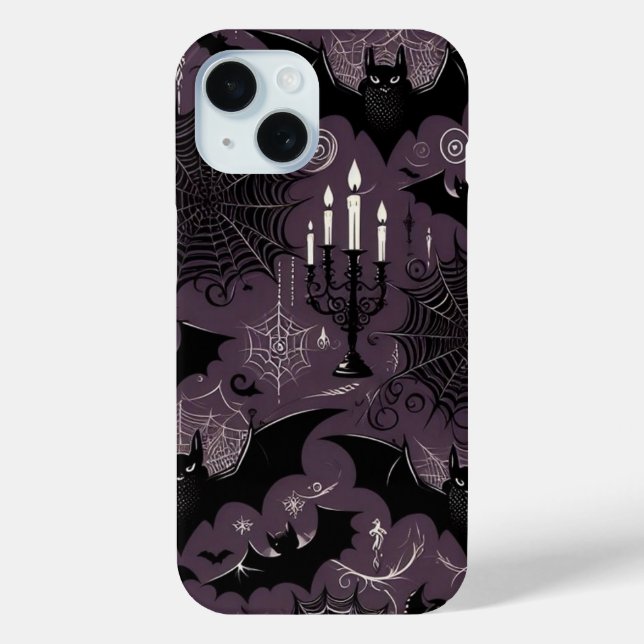 Funda De Case-Mate Para iPhone Murciélagos y telarañas (Reverso )