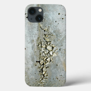 Funda Para iPhone 13 Muro de hormigón roto con piedras pequeñas