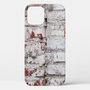Funda Para iPhone 12 Muro de ladrillo pintado antiguo con pintura blanc