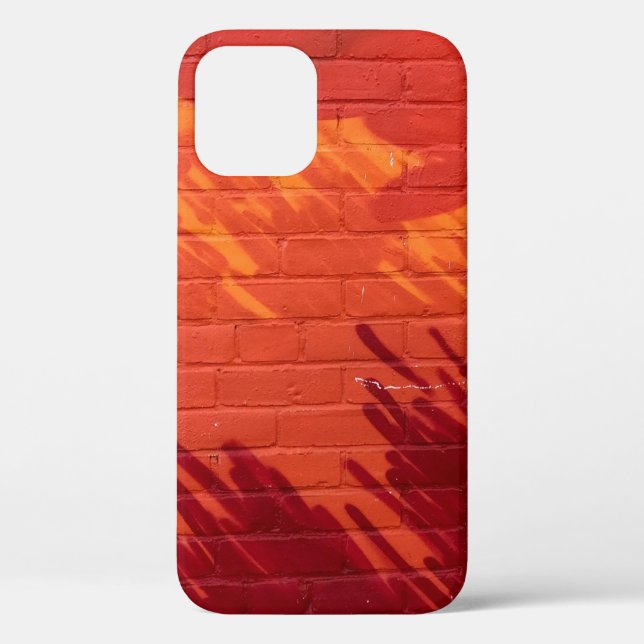 Funda De Case-Mate Para iPhone Muro de ladrillo rojo y naranja (Reverso )