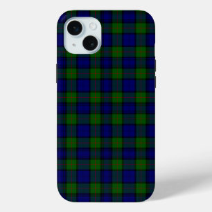 Funda Para iPhone 15 Mini Murray tartán azul verde a cuadros