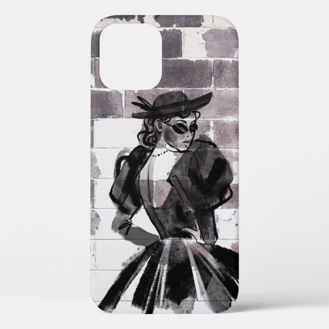 Funda De Case-Mate Para iPhone "Musa de la calle - Moda en la pared" (Reverso )