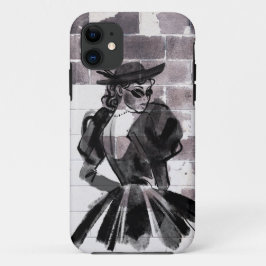 Funda Para iPhone 11 "Musa de la calle - Moda en la pared"