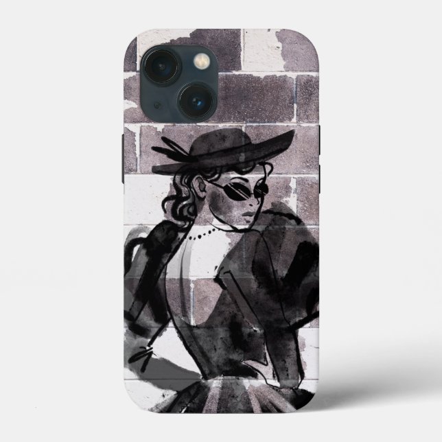 Funda De Case-Mate Para iPhone "Musa de la calle - Moda en la pared" (Reverso )
