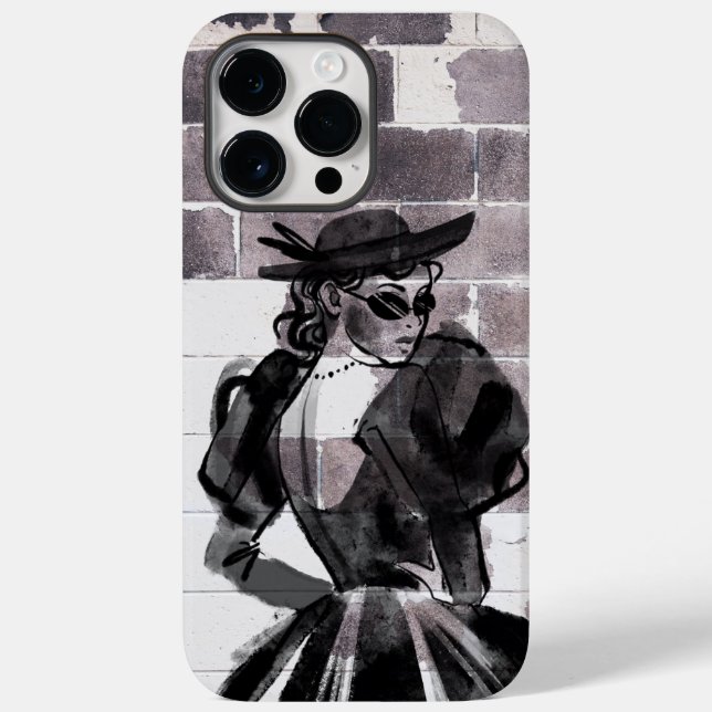 Funda De Case-Mate Para iPhone "Musa de la calle - Moda en la pared" (Reverso )