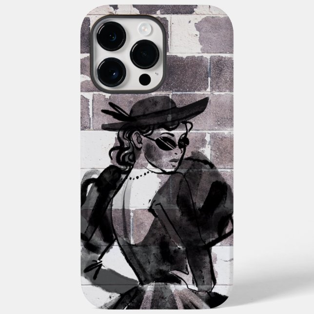 Funda De Case-Mate Para iPhone "Musa de la calle - Moda en la pared" (Reverso )