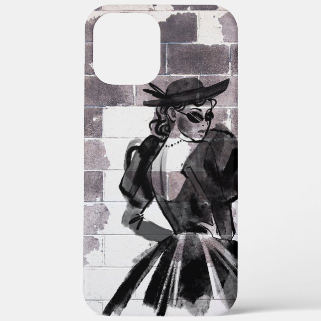 Funda De Case-Mate Para iPhone "Musa de la calle - Moda en la pared" (Reverso )