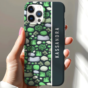 Funda Para iPhone 15 Musgo Y Piedras Nombre Personalizado Personalizado
