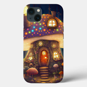Funda Para iPhone 13 Mushroom House Fantasy Art