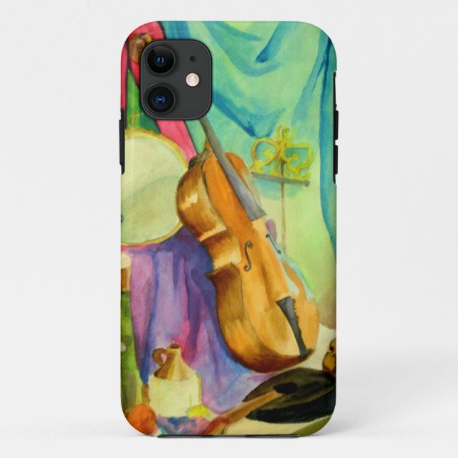 Funda De Case-Mate Para iPhone Música acuarela (Reverso)