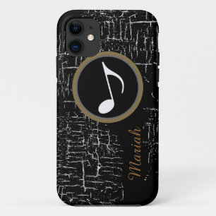 Funda Para iPhone 11 música afligida negra personalizada