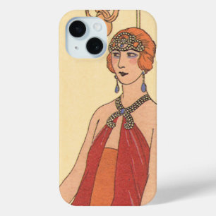 Funda Para iPhone 15 Música antigua, pianista de arte deco músico canta