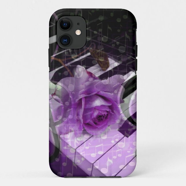 Funda De Case-Mate Para iPhone Música De Amor, Purle_ (Reverso)