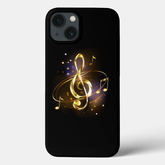 Funda De Case-Mate Para iPhone Música de Clef de Triplete de Oro (Reverso)