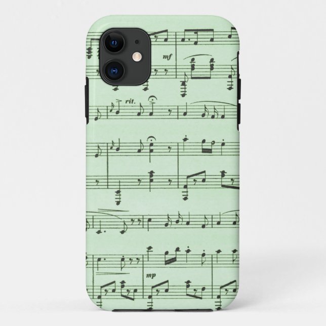 Funda De Case-Mate Para iPhone Música de hoja verde (Reverso)