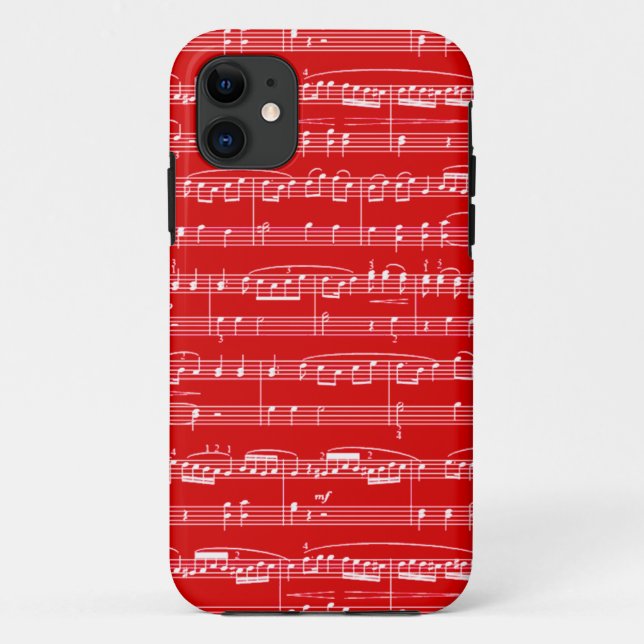Funda De Case-Mate Para iPhone música de hojas rojas (Reverso)